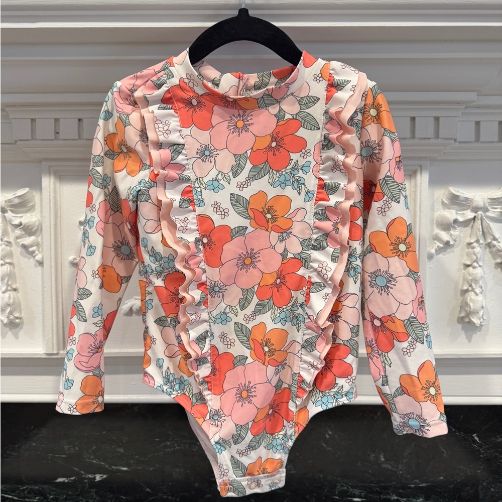 Tucker + Tate Floral Bodysuit Swimsuit with Ruffles